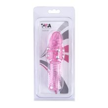 Toyfa Basic Стимулирующая розовая насадка с шишечками и шипами - 13,5 см. (розовый)