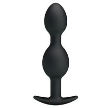 Baile Чёрные анальные шарики из силикона - 12,5 см. (черный)