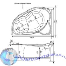 Акриловая ванна Aquanet Jamaica 160x110 L