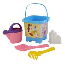 Набор Disney «Принцесса» №16: ведро-замок большое с наклейкой, лопата №6, грабли №6, формочка (замок квадратный), лейка №10