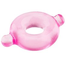Dream Toys Розовое эрекционное кольцо с ушками для удобства надевания BASICX TPR COCKRING PINK (розовый)