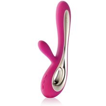 Lelo Ярко-розовый вибратор с клиторальным стимулятором Soraya Cerise - 22 см. (ярко-розовый)