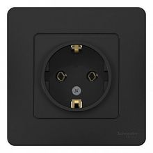 Розетка BLANCA, скрытый монтаж, с заземлением, антрацит |  код. BLNRS001016 |  Schneider Electric