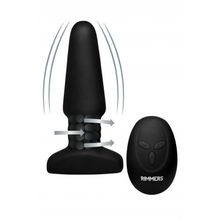 XR Brands Черная анальная пробка Slim R Smooth Rimming Plug with Remote - 14 см. (черный)