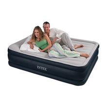Intex Кровать Deluxe Pillow Rest Raised 157*203*48 см, цв. сине-серый(67736)
