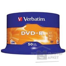 Verbatim Диски DVD-R 4.7Gb 16-х, 50шт, Cake Box 43548