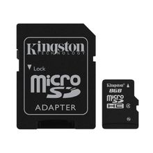 Карта памяти micro SDHC 8Gb Kingston Class 4 + ADP
