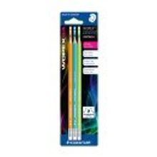 Карандаш чернографитовый Wopex NEON HB с ластиком, 3 штуки блистер (цвета: неон зел., оранж., голуб)