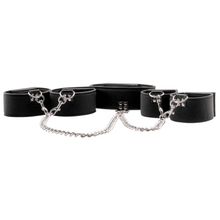 Чёрный двусторонний комплект для бандажа Reversible Collar   Wrist   Ankle Cuffs Черный