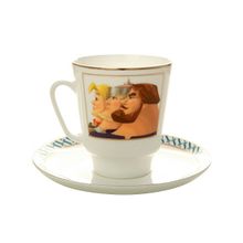 Подарочный набор: кофейная чашка форма "Майская", рисунок "Три богатыря", Императорский фарфоровый завод