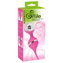 Розовые вагинальные шарики с вибрацией Smile Розовый