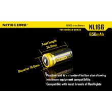 NiteCore Аккумулятор Li-Ion Nitecore 16340 PCB 650 mAh, 3.7 В.