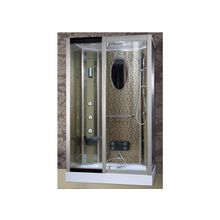 Душевая кабина 120x90 прямоугольная, черное узорчатое стекло, профиль матовый хром, 8070 120 90 TH, River