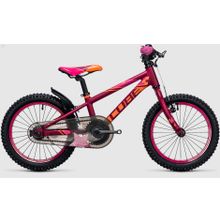 16" CUBE KID 160 Girl 2017 (Vbr+ножн, короткие крылья, без багажника)(berry pink)