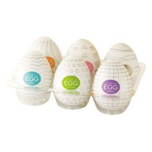 Набор из 6 мастурбаторов-яиц Tenga EGG Strong Sensations с различными рельефом прозрачный