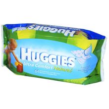 Влажные салфетки Huggies (Хаггис) Ultra Comfort Natural 64шт