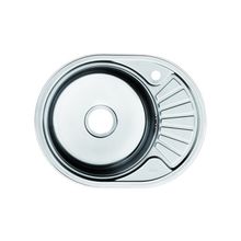 Мойка из нержавеющей стали овальная 60x47см, левая, шелк, Suno, Iddis SUN60SLi77
