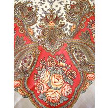 Шерстяной павлово посадский платок "Сольвейг", 89*89 см,  арт. 1549-4