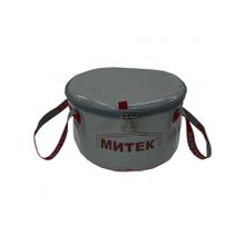 Ведро складное Митек с крышкой диаметр 30см Н-20см. (серый) (УТ000038425)